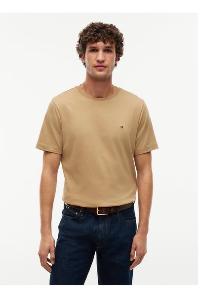 Beige Men's T-Shirt Mw0Mw37508Rbc_Light Interlock Tee