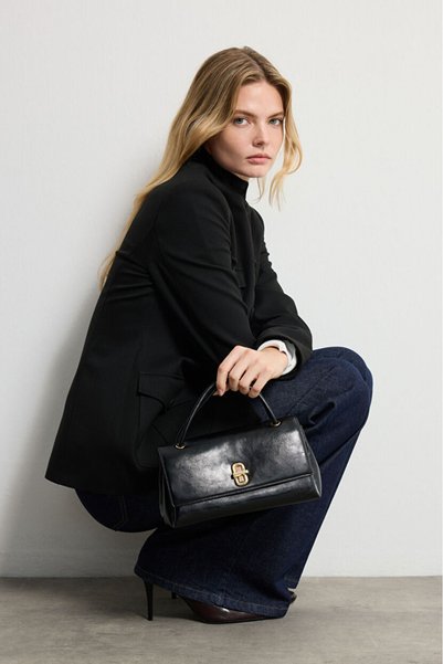 Black Buckle Shoulder Bag