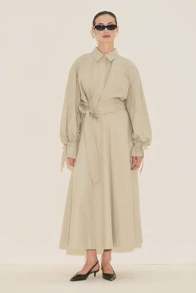 Labeca Tie-Fastened Shirt Stone