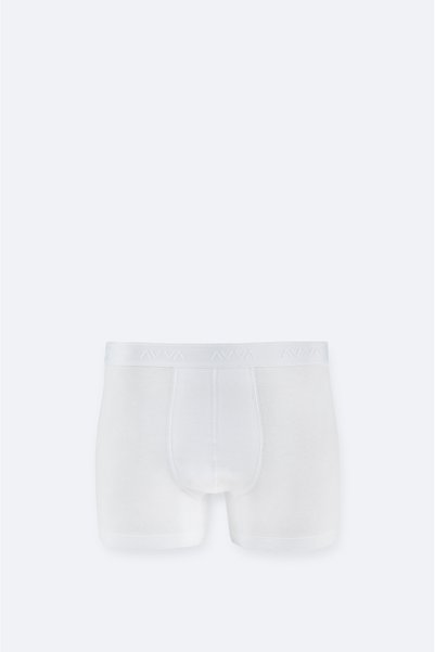 Men's White Basic Cotton Single Regular Fit Boxer B009510