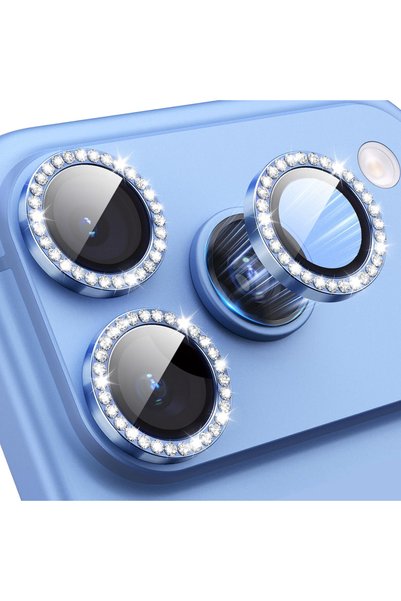 iPhone 18 Pro / 18 Pro Max Compatible Premium Ar+Af Stone Camera Lens Protector Set of 3 - Ice Blue