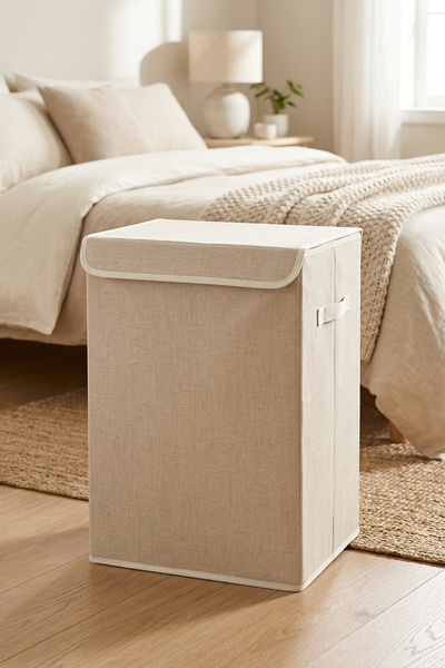 72 Liter Foldable Fabric Laundry Basket with Lid