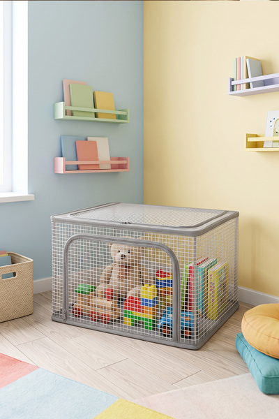 60 Liter Transparent Foldable Fabric Window Closet Organizer with Lid
