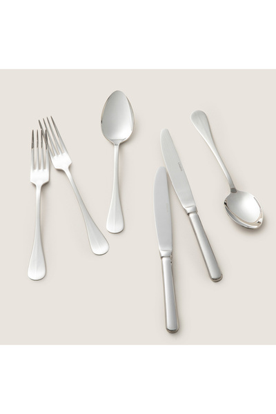 Lumina 18 Piece Dinner Fork Spoon Knife Set Shiny Silver