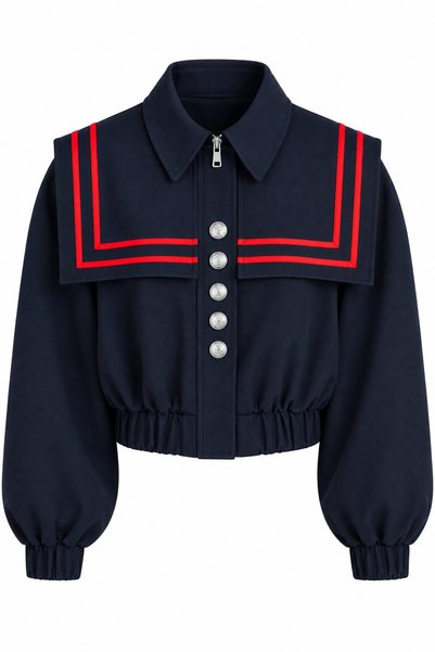 Navy Blue Nevora Allerli Bomber Jacket - 3652