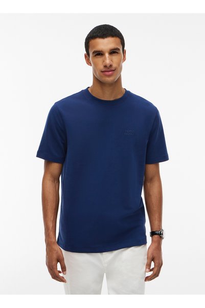 Light Navy Men's Crew Neck Standard T-Shirt MW0MW44669DCC_ GRAPHIC