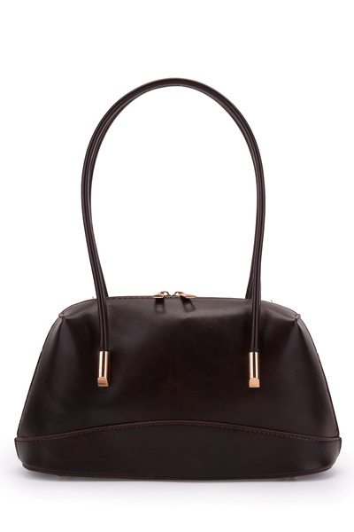 Baguette Form Faux Leather Martina Women's Shoulder Bag Brown