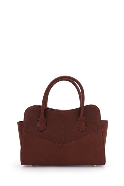 Geometric Shape Suede Leather Moscow Women's Crossbody Bag Brown