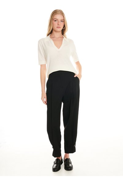 Black Women's Carrot Trousers TBWRTR1007-2