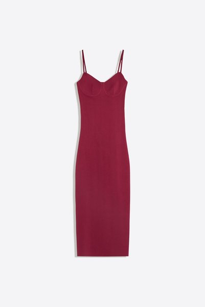 Polyamide Body-Hugging Midi Dress