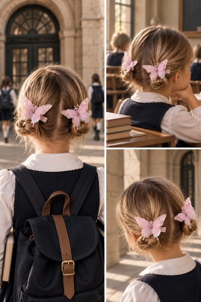 Girl's Beaded 2-Piece Buckle Pink