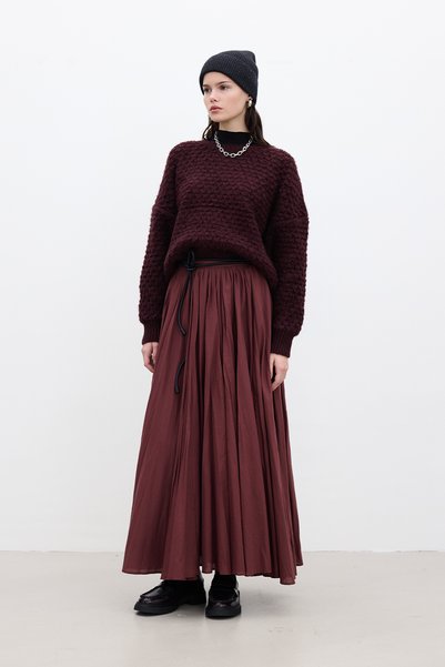 Pilise Maxi Skirt Bordo