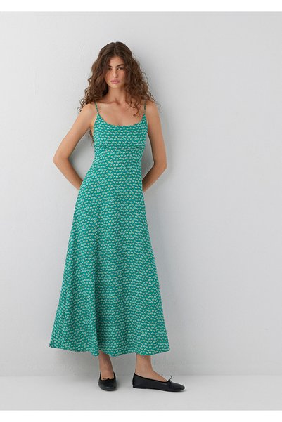 Printed Green Long Dress 1310915-91676