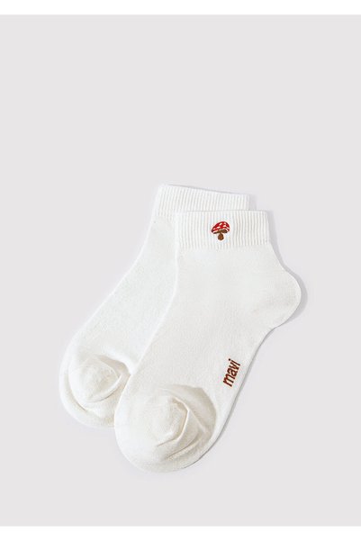 Cork Embroidered Ecru Socks 1912755-620
