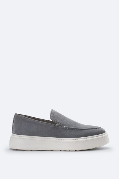 Men's Gray 100% Suede Lightweight Loafer Shoes A51Y8006