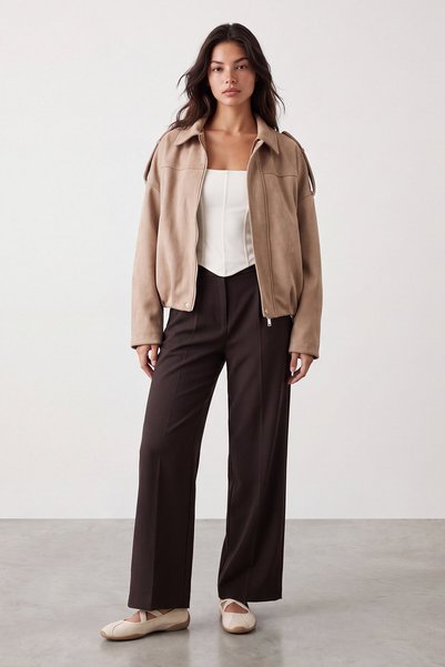 Regular Fit Suede Jacket
