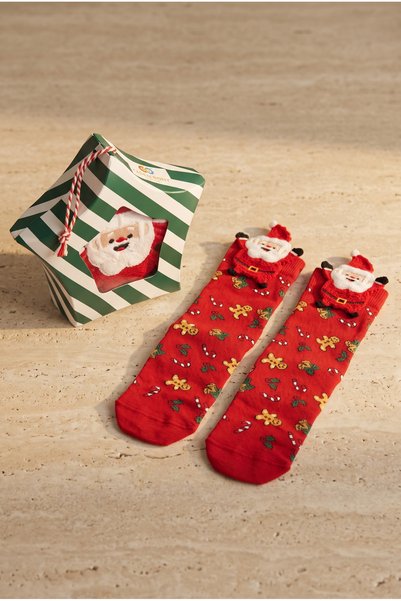 Unisex Christmas Themed Boxed Santa Claus Accessory Socks