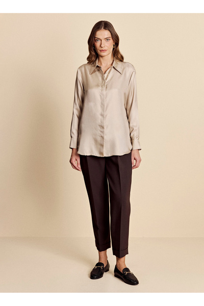 Brown Women's Carrot Fit Trousers BBFW26FPT002