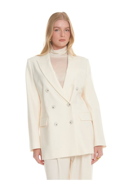 White Women's Blazer TBWRJC1019-8