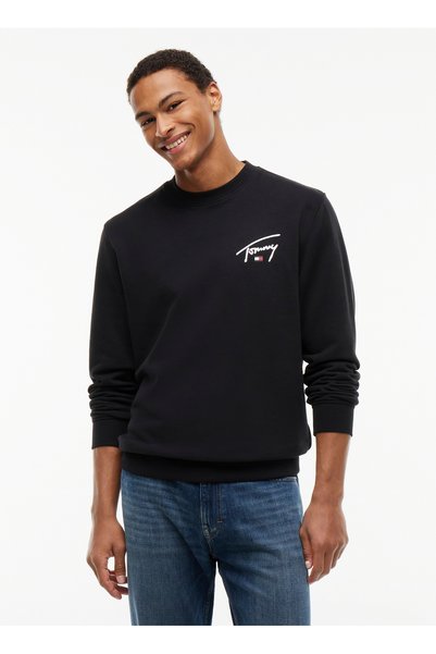Black Men's Sweatshirt DM0DM23589BDS TJM REG ENTRY SIGNAT
