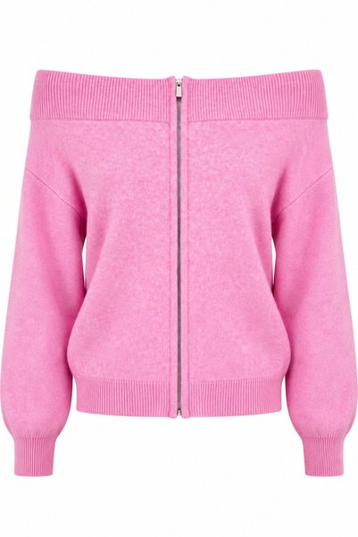 Pink Off-Shoulder Cardigan - 261070