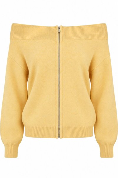 Yellow Off-Shoulder Cardigan - 261070