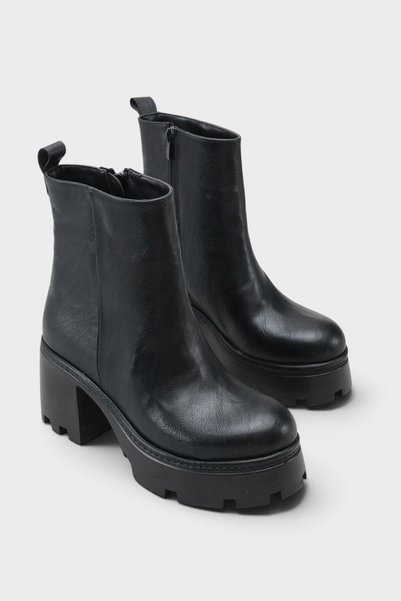 Dalenna Side Zipper Platform Heeled Women's Boots