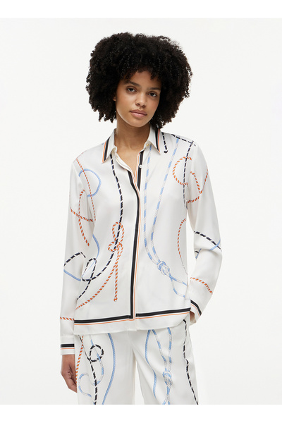 White Women's Patterned Shirt WW0WW511380K8