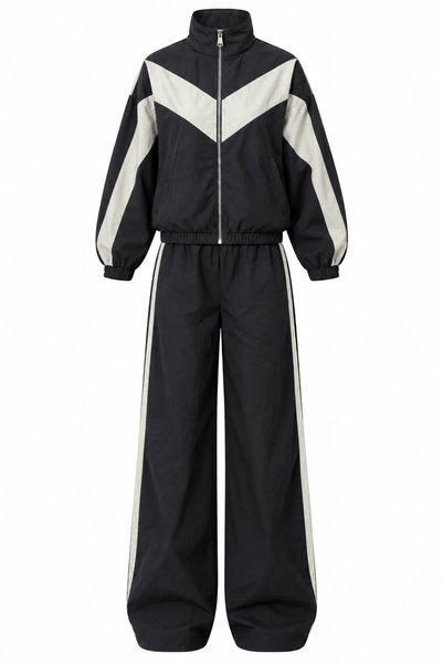 Brown Elastic Waist Parachute Fabric Double Set - 7397