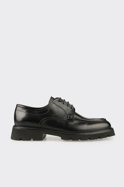 Black Leather Men's Casual Shoes