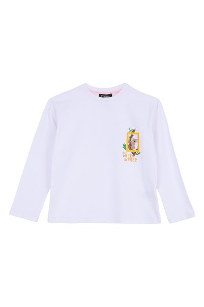White Girls' T-Shirt N6Wg-Tst4863