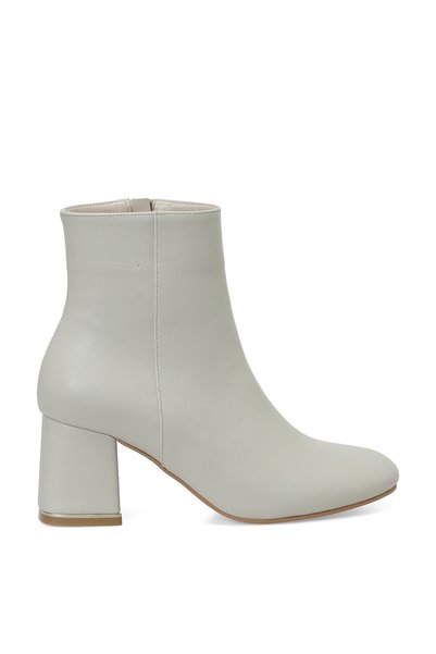 21K-256 Beige Women's Heeled Boots