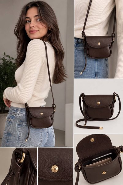 Women's Knotted Adjustable Long Strap Hand and Shoulder Bag