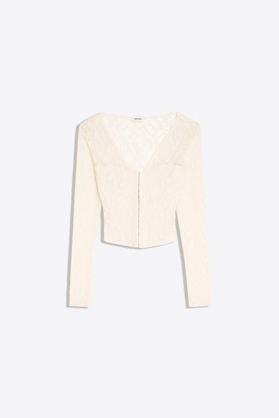 Long-Sleeved Lace Corset T-Shirt