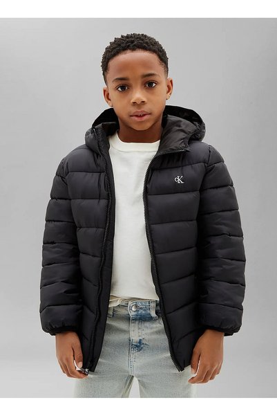 Black Boys' Hooded Jacket LVCKTJM15BBEH-CK MONOGRAM JACKET