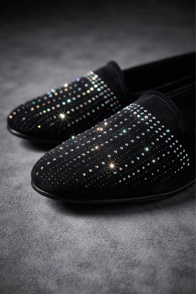 Luxury Women's Daily Slippers with Stone Accessories, Dowry Guest House Slippers
