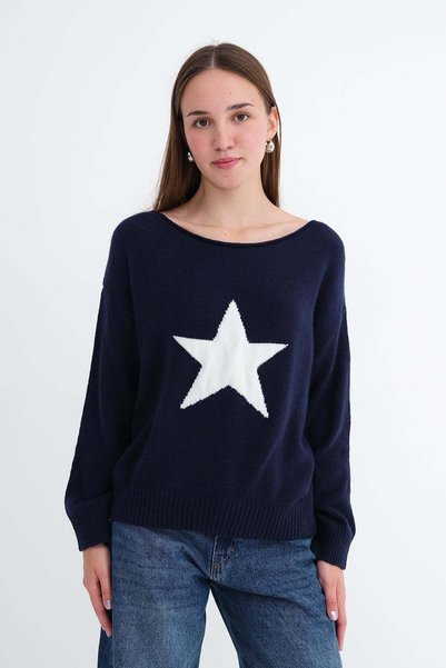 Star Patterned Knitwear Sweater K3482