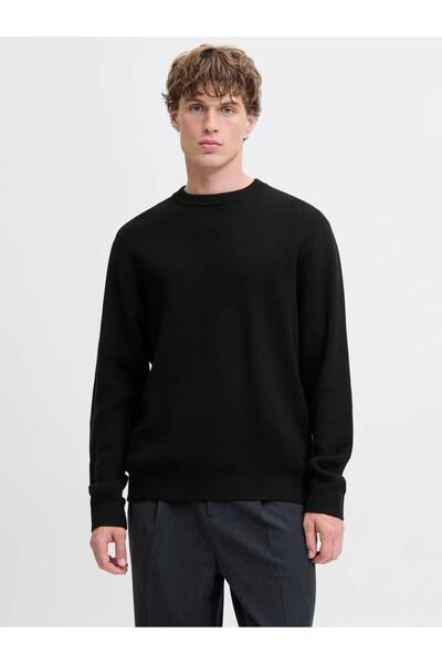 Jprblamilano Stitch Knit Crew Neck Sn Black