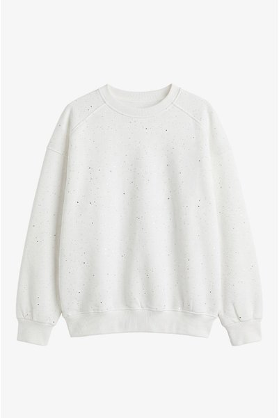 Ecru Glitter Sweatshirt