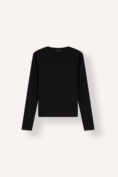 Slim Fit Crew Neck Ribbed Camisole Long Sleeve Basic T-Shirt I4450Ax26Au
