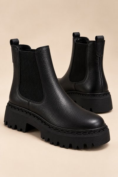 MATRIC Genuine Leather Elastic Casual Women's Chelsea Boots