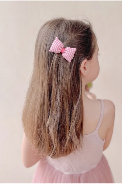 Girl's Fluffy Bow Clip Buckle Pink