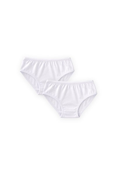 Double Ribbed Slip Panties 2-9 Years White