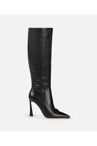 100% leather heeled boots