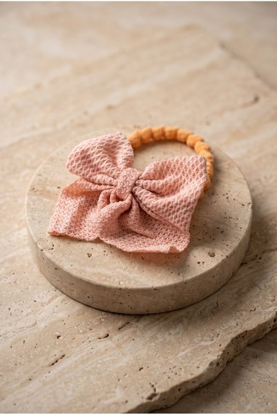 Girl's Twisted Elastic Bow Buckle Orange