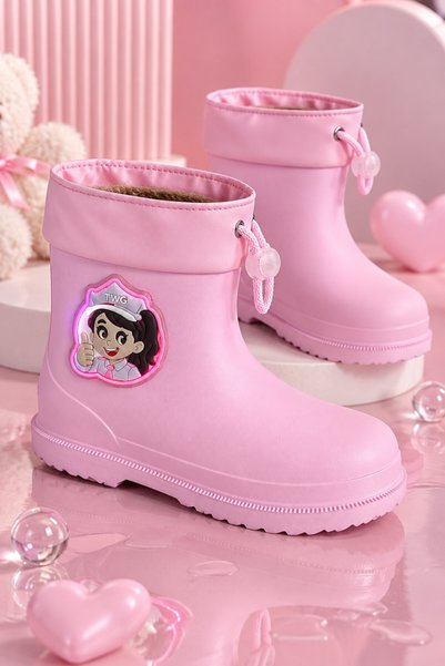 KITTY Fur-Lined Elastic Unisex Kids Daily Rain and Snow Boots