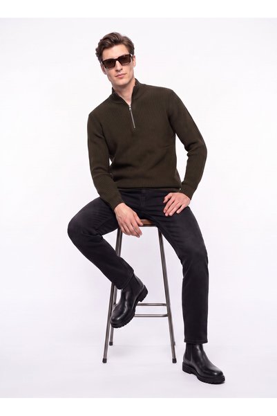 Anthracite Men's Slim Fit Washed Denim Trousers Vegas Slim -1104