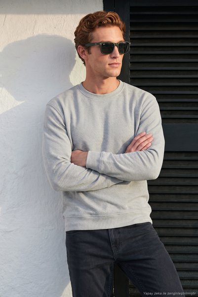 Cotton Regular Fit Crew Neck Sweat Men's Sweat 5905965