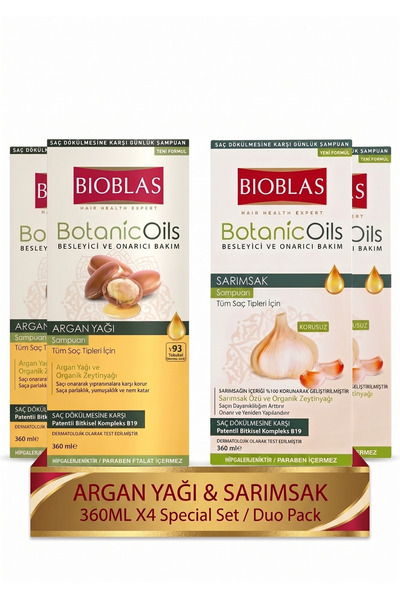 Argan Oil & Garlic 360ml Shampoo (4 Pcs)