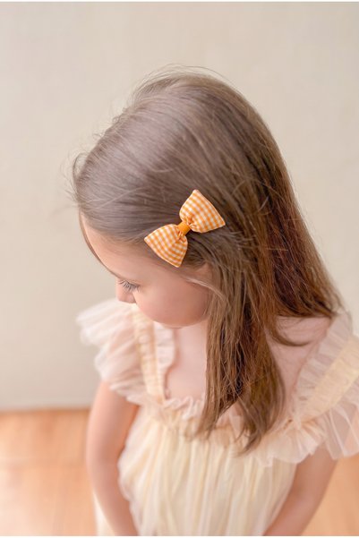 Girl's Fluffy Bow Clip Buckle Orange